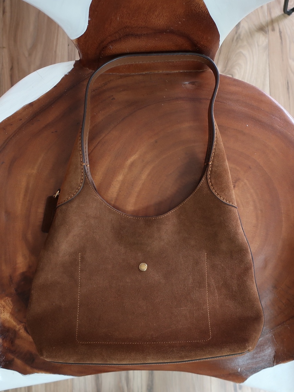 COACH Brown Suede Shoulder Hobo Bag - Picture 13 of 16